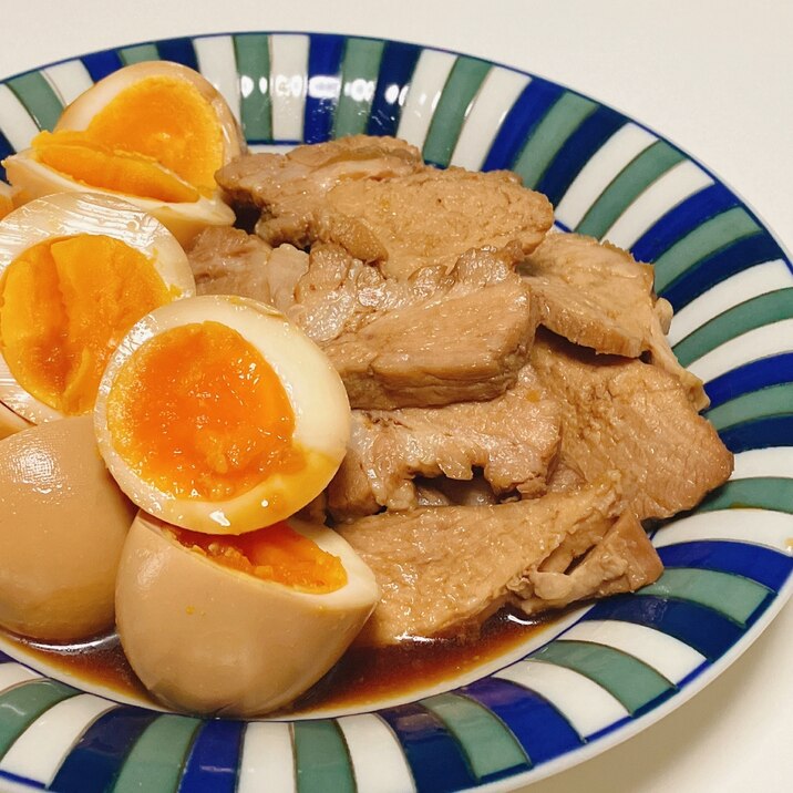 レンジで簡単チャーシュー&煮卵